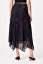 Women's Patterned Asymmetrical Cut Chiffon Skirt - 5