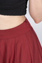 Women's Summer Burgundy Velmora Modal Fabric Flat Waist Skirt 6895 - 3