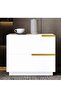 Modern Bedside Table Small Wooden Table with 2 Drawers and Spacious Countertop for Bed Side Sofa End Simple Nightstand Bedside Cabinet Storage for Bedroom Living Room (White) - 2