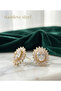 Brass Gold Color Big Zircon Stone Earrings