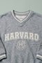 Unisex Kids' V-Neck College Printed Sweatshirt with Stripe Detail - 2