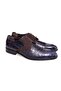 Dark Blue Color Lace-Up Genuine Leather Leather Sole Men's Shoes