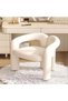 Modern Minimalist Design Single Sofa - Comfy and Fluffy Vanity Chair, Elegant Furry Makeup Desk Chair for Bedroom, Living Room, or Dressing Room 61x56x78 cm. - 7