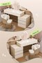 Vanity Desk, Makeup Dressing Table Vanity Bench with Locker, Multifunctional Dresser Makeup Storage Cabinet with Drawers for Women and Girls, White 100cm - 3