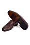 Brown Laceless Genuine Leather Men's Shoes - 2