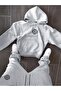 Unisex Men's and Women's Clover Printed Oversize 3 Thread Hooded Baggy Bottom Tracksuit Set