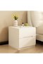 Simple Solid-Color Style Bedside Table, Multi-Functional Solid Wood Bedside Cupboard, End Table, Night Table, Nightstand, Room Storage Cabinet, Double-Layer Drawers, Suitable For Small-Sized A