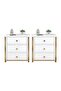 Multi-Functional Nightstand With 3 Drawer,Molden Bedside Table,Wooden Frame Storage Cabinet,Large Capacity End Table Side Table,Space-Saving Storage Stand For Bedroom Living Room(2pcs)