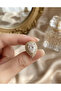 Brass Gold Color Zircon Stone Drop Model Earrings - 3