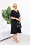 Plus Size Cotton Lycra Dress with Bow Detail on the Sleeves - 5
