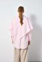 Women's Pink Oversize Poplin Shirt with Scarf 31087 - 6