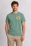 Retro Apple Themed Print T-Shirt - Green