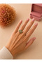 Women's Stress Ring with Saturn Planet Figure and Colorful Stones, Movable Rotating Gold Color Ring - 2