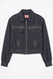 Shirt Collar Bomber Jacket with Trok Accessories Anthracite - 3