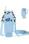 Water Bottle Carrier Bag for Stanley 40 oz with Phone Pocket Water Bottle Holder with Handle，Cell Phone Pocket and Adjustable Shoulder Strap Tumbler Accessories for Stanley (Blue)