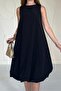 Black Comfort Balloon Dress - 3