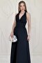 Black backless dress with chest cups - 3