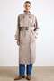 High Collar Cape Detailed Water Repellent Trench Coat Stone 6889 - 2
