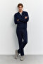 Men's Navy Blue Polo Collar Basic Plain Rayon Sweater B005150 - 7