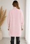 Women's Khaki Stand Collar Button Detailed Soft Textured Plush Knitwear Long Cardigan/Tunic - 3