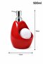 Porcelain Liquid Soap Dispenser 500 ml with Sponge Container and Red Chrome Pump for Kitchen and Bathroom - 2