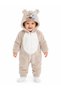 Girl Boy Baby Welsoft Plush Jumpsuit Hooded Zippered Winter Baby Jumpsuit Soft Fleece Jumpsuit with Dog Figure