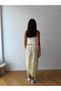 Women's Yellow Lace-Up Striped Premium Shalwar Trousers Frv0221 - 4