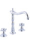 Koç 3 Hole Lavabo Batarya Krom– Retro Classic Design Double Handle Decorative Sink Faucet - 2