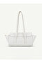 Yennefer White Belt Buckle Detailed Rectangular Baguette Handbag & Shoulder Bag - 2