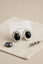 316L Silver Color Black Pearl Model Earrings