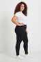 Black Women's Cotton Stretchy Combed Cotton Long Tights + Gift Sleep Band - Compatible with Large Sizes - 4