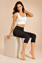 Black & White Women's 2-Piece Combed Cotton Capri Leggings 95% Cotton 5% Elastane |   Comfortable Home Leggings - 3