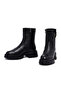 Women's Black Thick-Soled Leather Boots Wf170013Df - 5