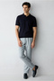 Regular Straight Fit Patterned Drawstring Waist Pleated Linen Blend Canvas / Chino Trousers - 6