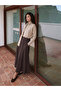 Rmz Gi̇yi̇m Farkiyla Waist Drawstring Gabardine Flared Skirt - 2