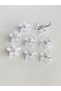 Hair Accessories and Hair Cubes - White Color with Star Flowers (8 Pieces) - 5