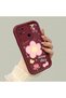 Xiaomi Redmi 10C Compatible Case Camera Protector Floral Pattern Maroon Lover Couple Silicone Phone Case - 2