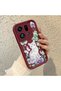 Oppo Find X9 Pro 5g Compatible Case Camera Protective Case with Cat Burgundy Lover Couple Silicone Phone Case - 3