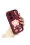 Xiaomi Poco M6 4g Compatible Case Camera Protective Flower Pattern Maroon Lover Couple Silicone Phone Case - 3