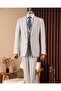 Slim Fit Men's Mono Collar Pocket Jacket Vest Pants Suit Gray T20136-04 - 6