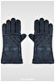 Men's Inflatable Faux Leather Biker Gloves with Fur Inside - 5
