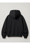 Denim Pattern Flower Front Print Oversized Women's Hooded Sweatshirt - 2