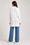 Women's White Long Knitwear Cardigan - 2
