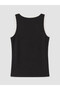Black Crew Neck Women's Undershirt with Lace Detail - 7