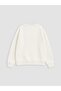Lcw Kids Ecru Crew Neck Embroidered Girls' Thick Sweatshirt - 3