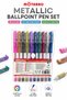 10 Colors Metallic Ballpoint Pen Set – 0.7mm Fine Tip Pens with Transparent Storage Case for Journaling, Crafts, School & Office - 8