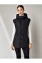 Black, Women's Hooded Inflatable Vest