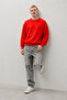 Men's 100% Cotton Comfortable Red Winter Sweatshirt - 2