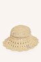 Women's Straw Hat with Shell and Stone Detail I3931Ax26Sm - 4