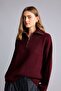 Oversize Polo Collar Short Zipper Basic Sweater H2635Ax26Wn - 3